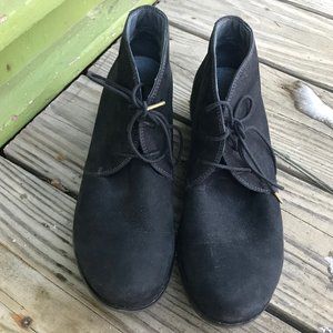 Dansko Black "Joy" Wedge Lace Up Desert Style Bootie - 40/9 US